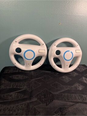2 Pack Nintendo Wii Racing Wheel for Mario Kart Official OEM Controller Whites